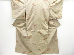 未使用品　花模様織出し手織り節紬着物